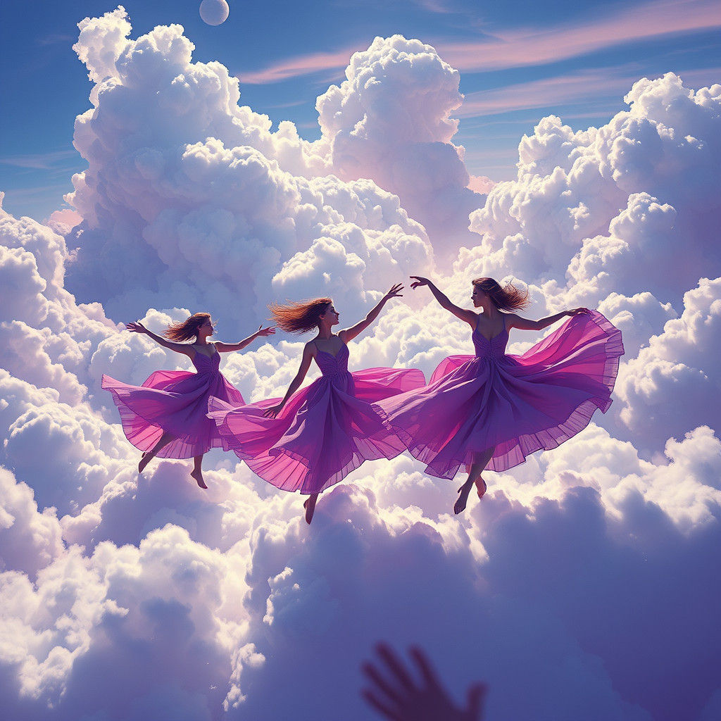 Ethereal Cloud Dance: A Surrealist Fantasy