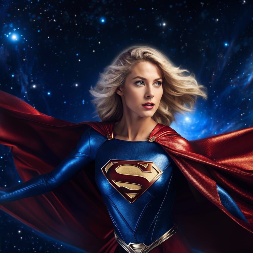 Supergirl Flies Through Space in Hyperrealistic Starscape