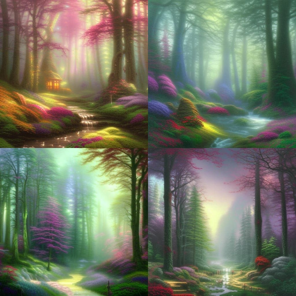 Ethereal Mystic Forest in a Fantasy Style