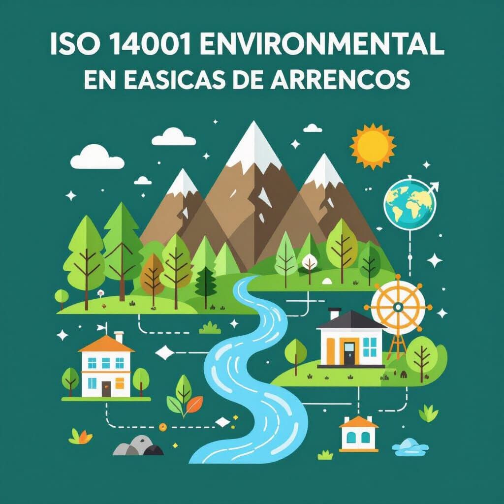 ISO 14001 Environmental Management Infographic in Spanish