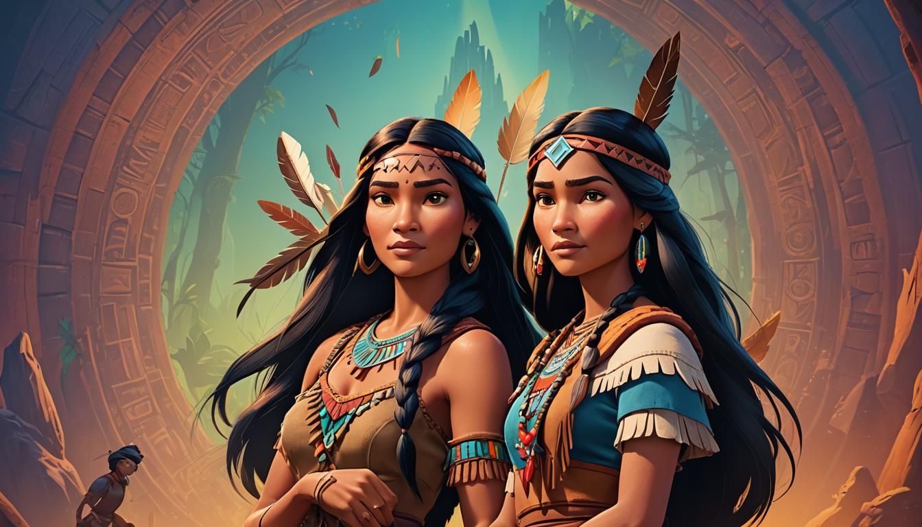 Pocahontas Movie Poster Reimagined as 3D Digital Art