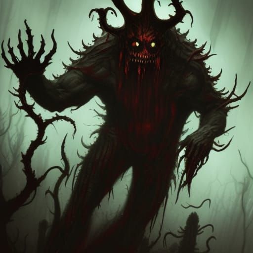 Eye-Covered Monster in Dark Fantasy Style