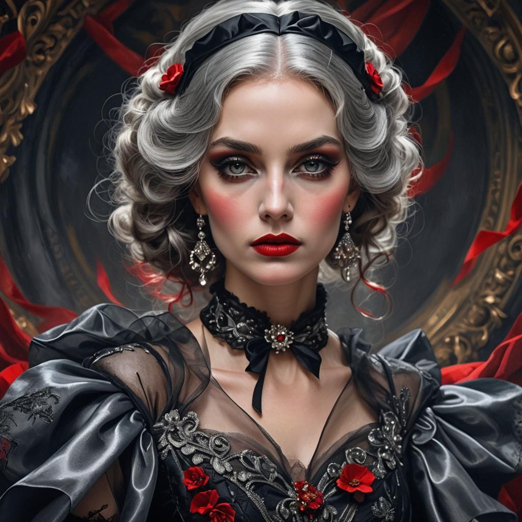 Glamorous Portrait with Baroque-Inspired Flair