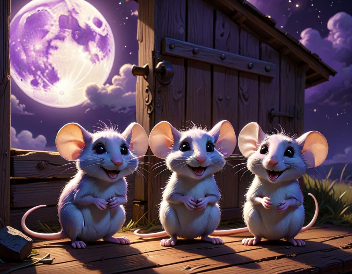 Cartoon Mice Share Moonshine: Disney Pixar Concept Art