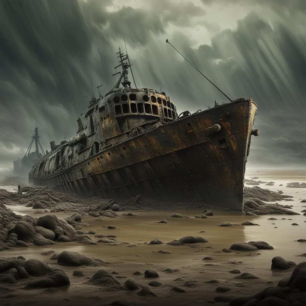 Wreck of PT-109: Detailed Matte Painting