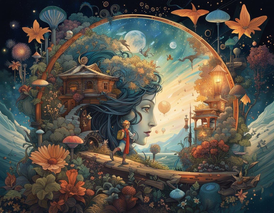 Fairy in Glass Eye: Fantasy Digital Art