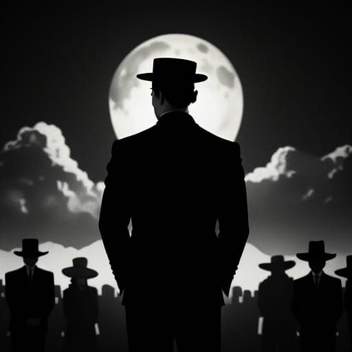 Film Noir: Men in Moonlight, High Contrast Photography