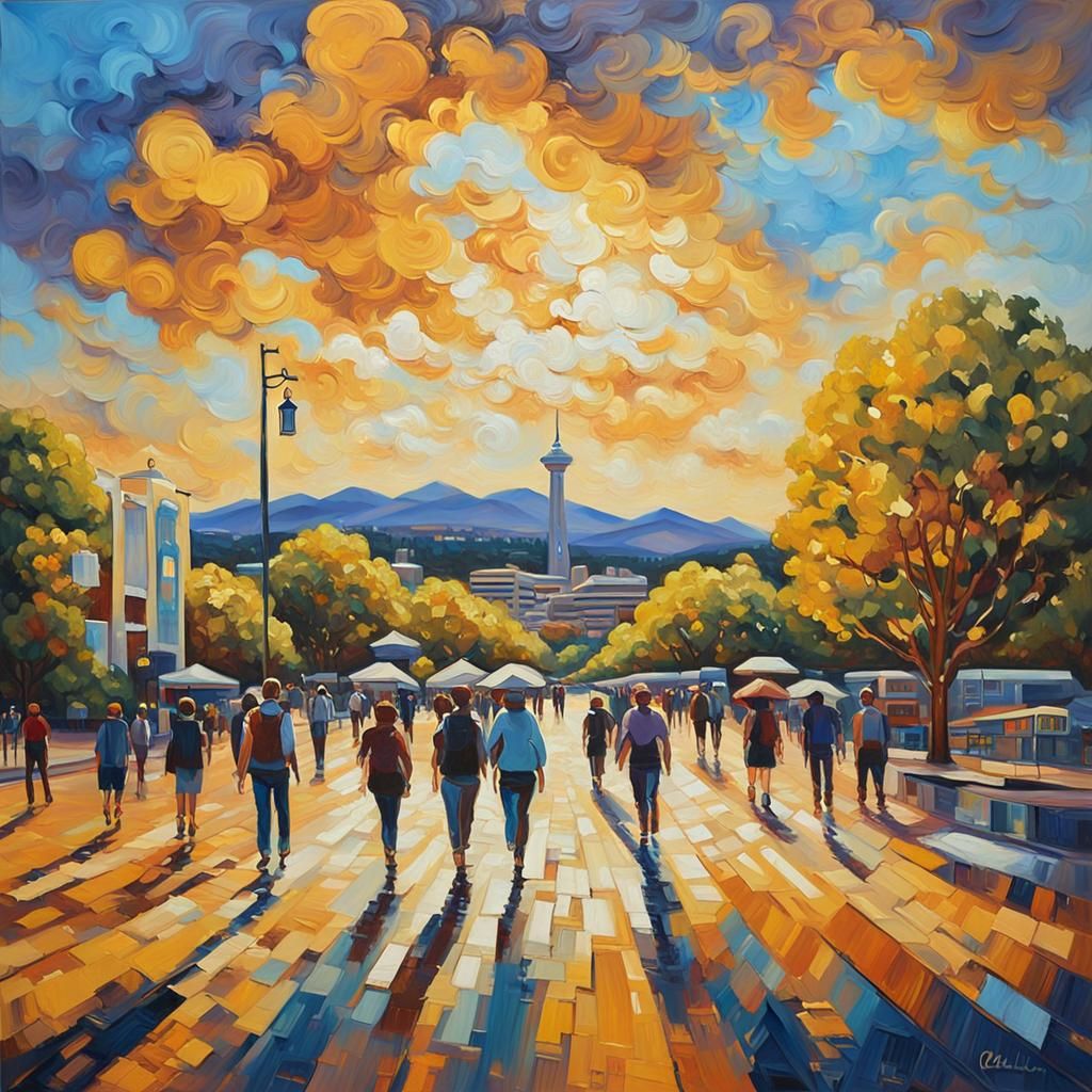Canberra, Australia: Expressionist Impasto Oil Painting