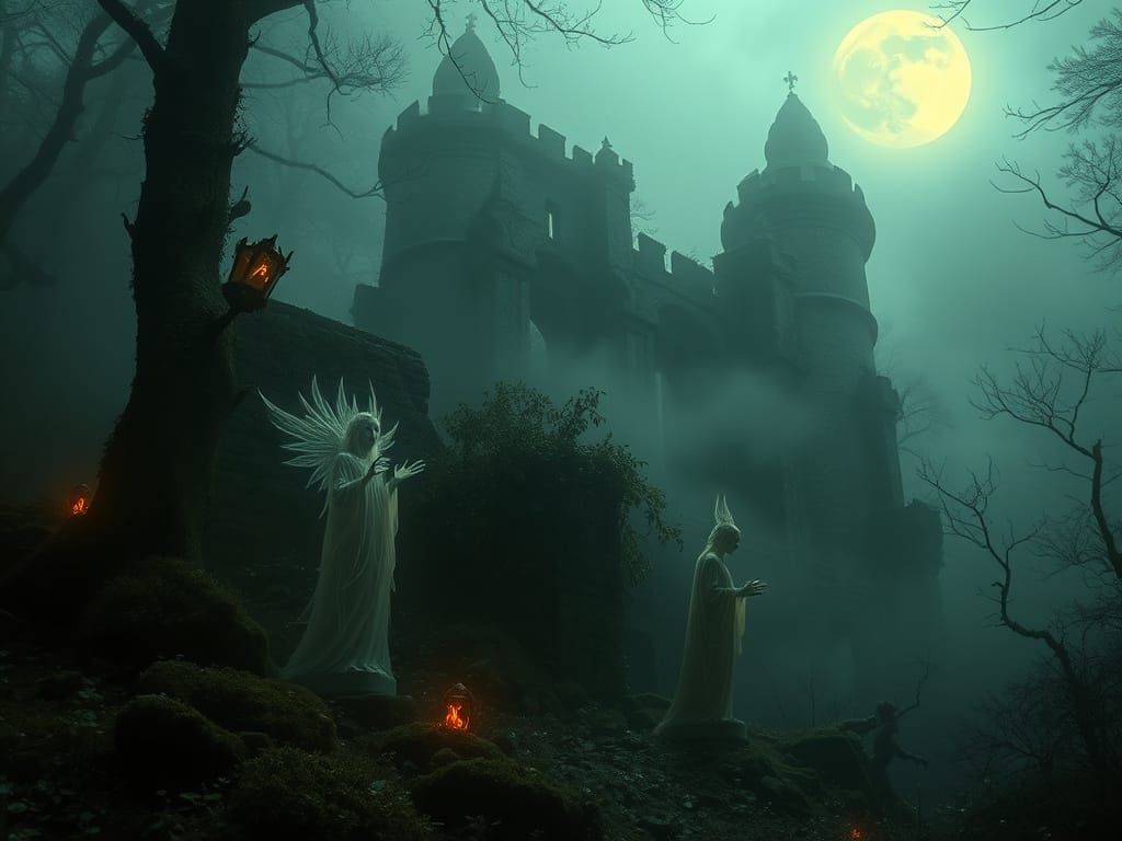 Whispering Spirits in a Haunting, Lunar Landscape