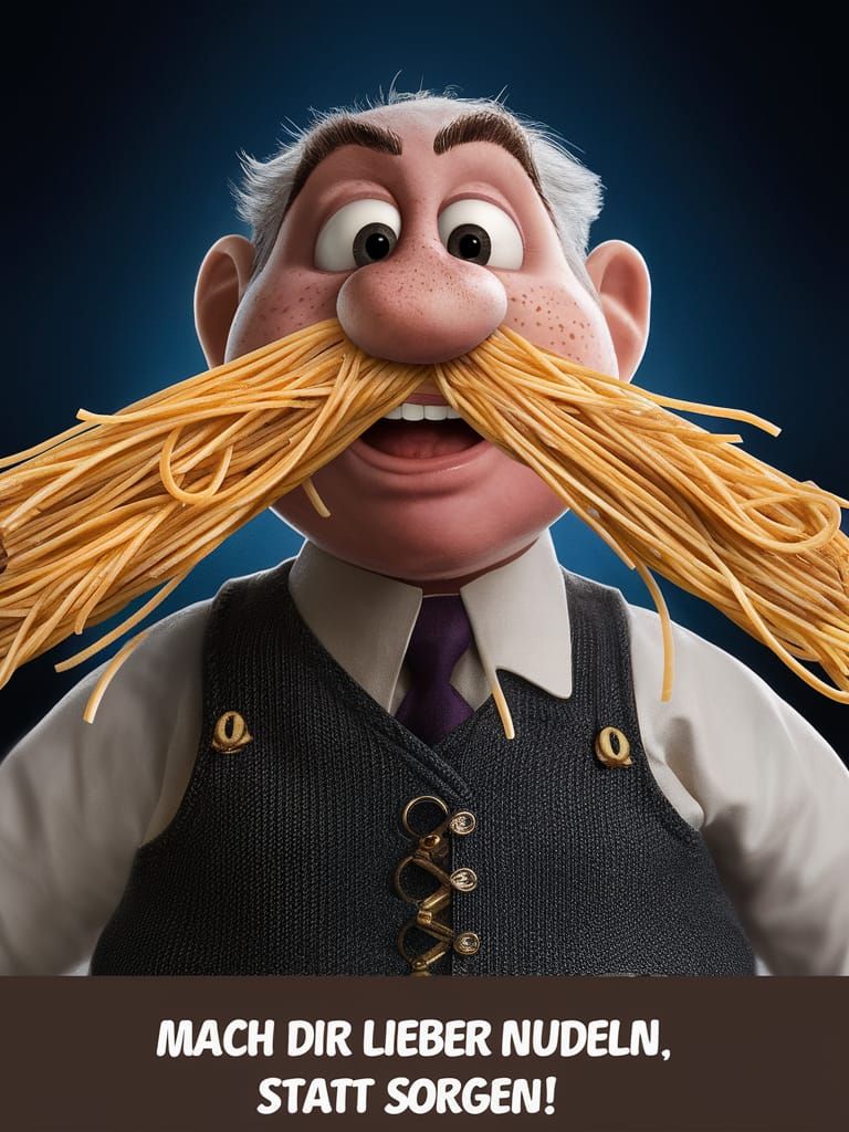 Image: „MACH DIR LIEBER NUDELN STATT SORGEN!“