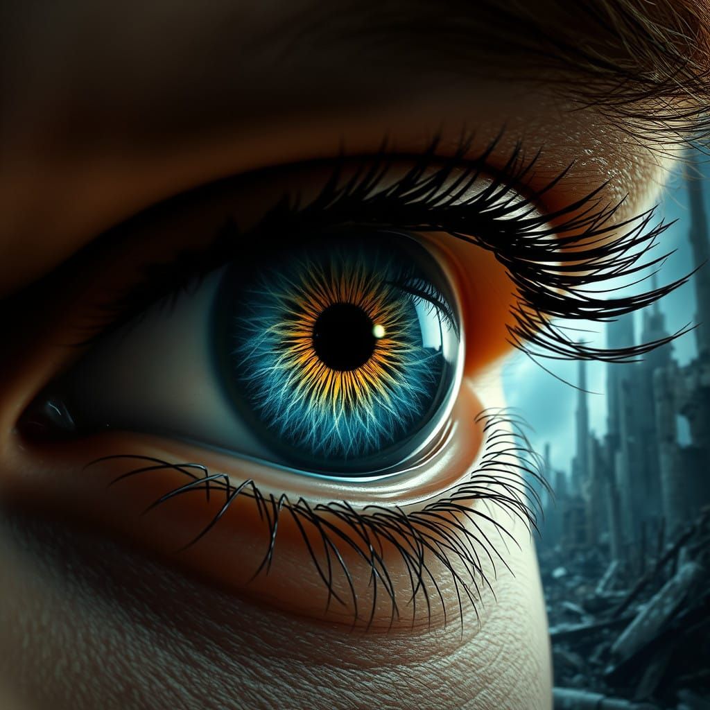 Ethereal Eye in Ruins: A Renaissance-Inspired Masterpiece