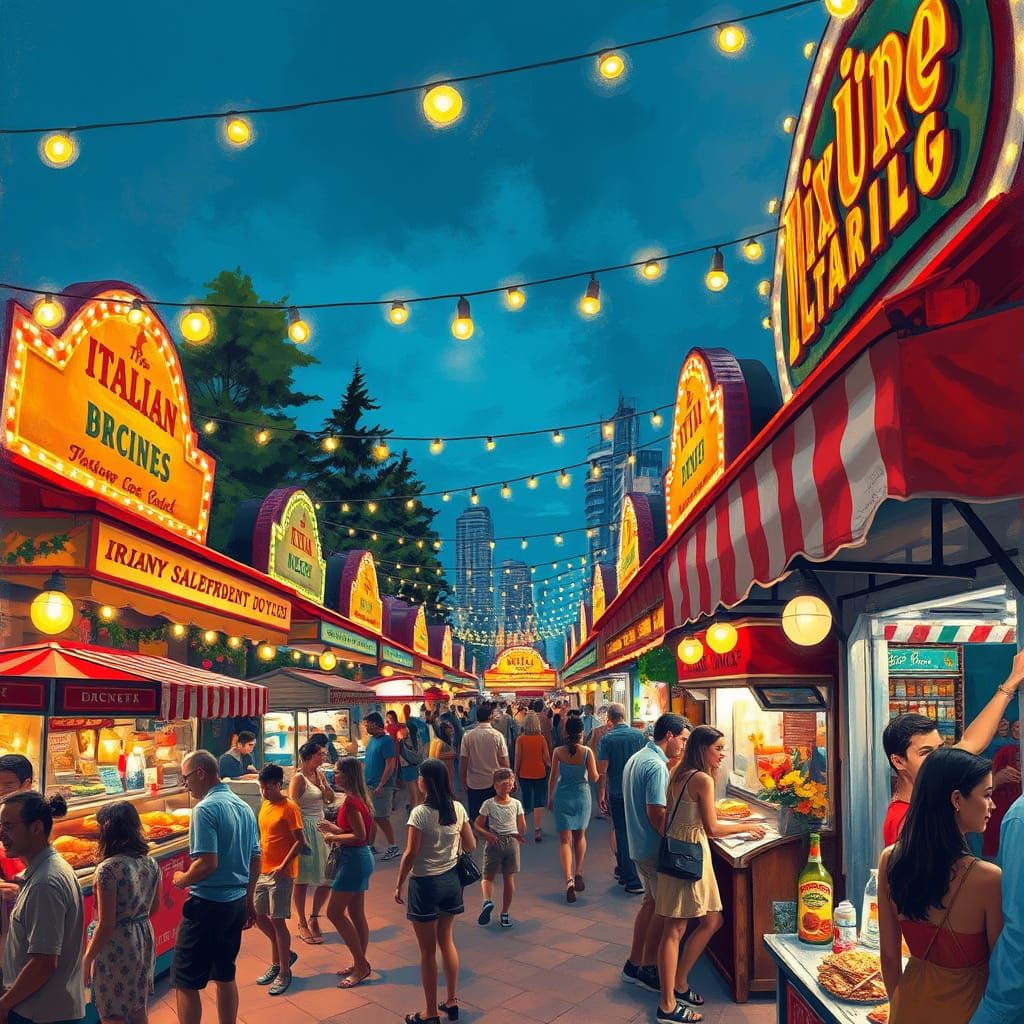 Vibrant Italian Night Market in Vancouver