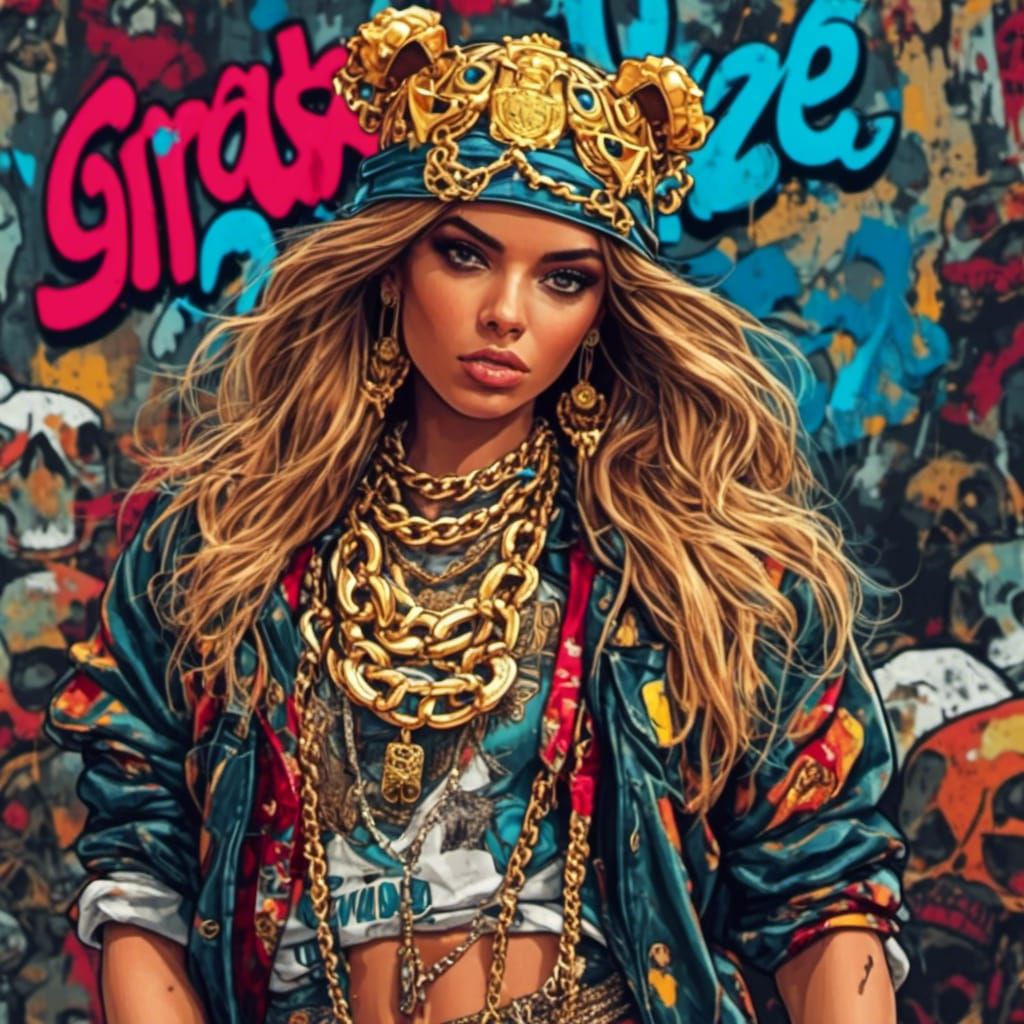 Colorful Pop Art Nude Model