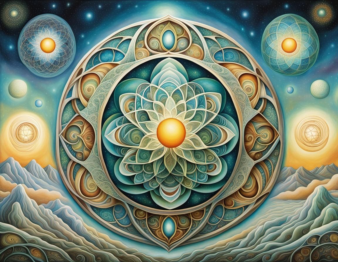 Ethereal Visionary Journey Depicts Regenerative Seed of Life...