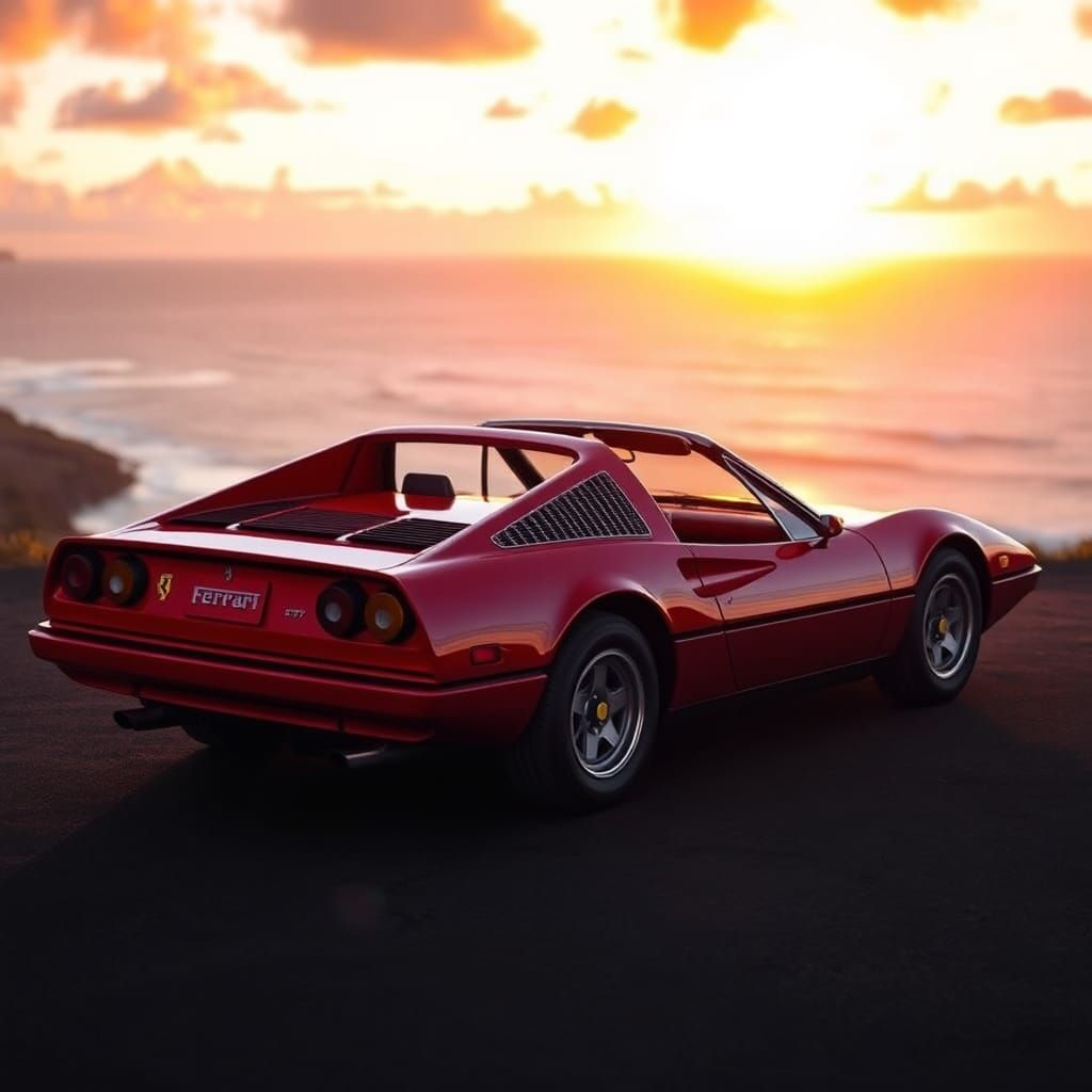 Ferrari 308 GTS at Makapu'u Point Sunrise