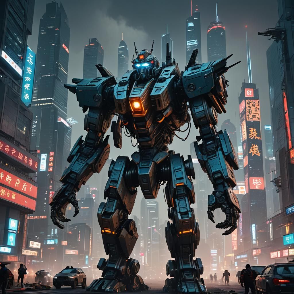 Futuristic Sci-Fi Cityscape of Beijing at Dusk