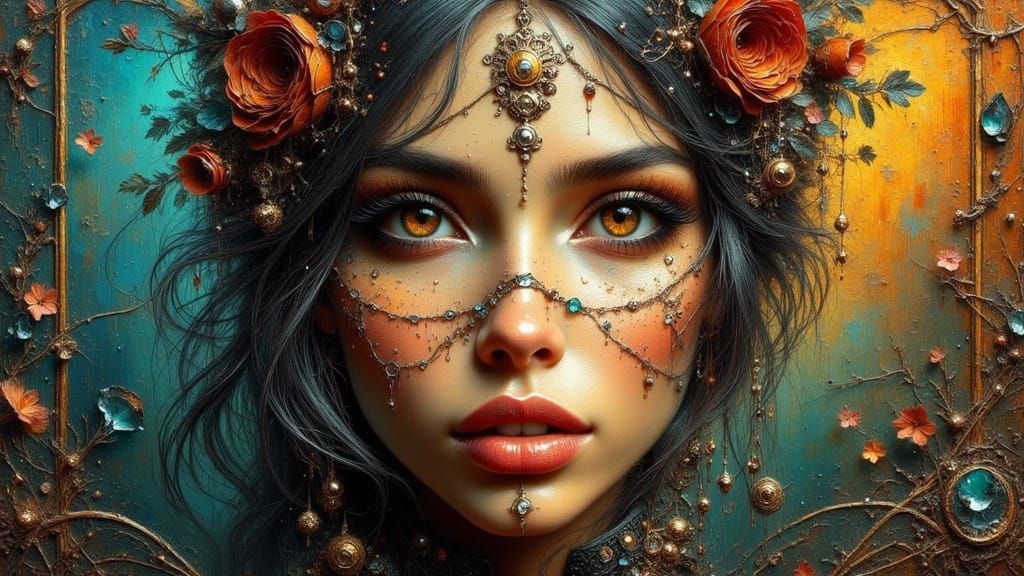 AI Image with Impasto and Grunge Textures