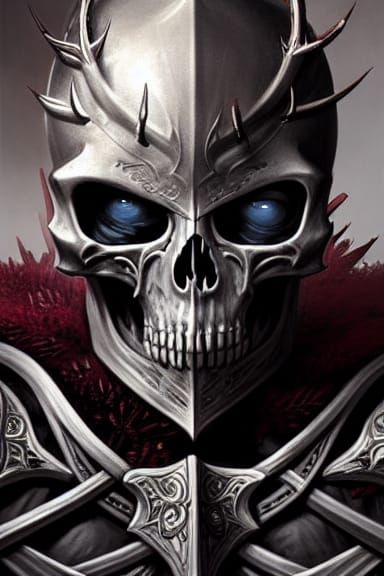 Death Knight Portrait in Hyperrealistic Digital Art