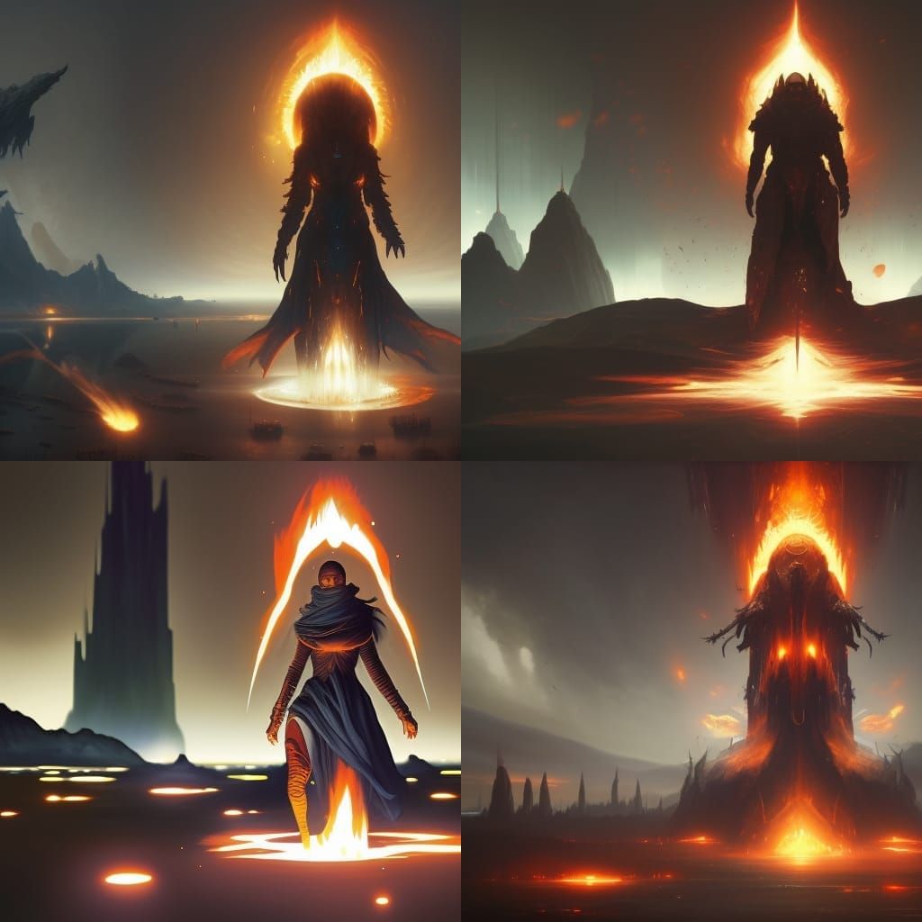 Fiery Earth: Dark Fantasy Concept Art