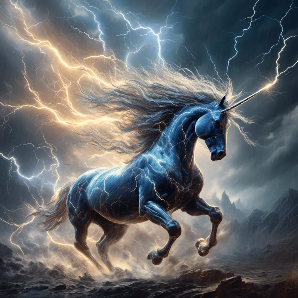 Electrified Unicorn: A Digital Lightning Masterpiece