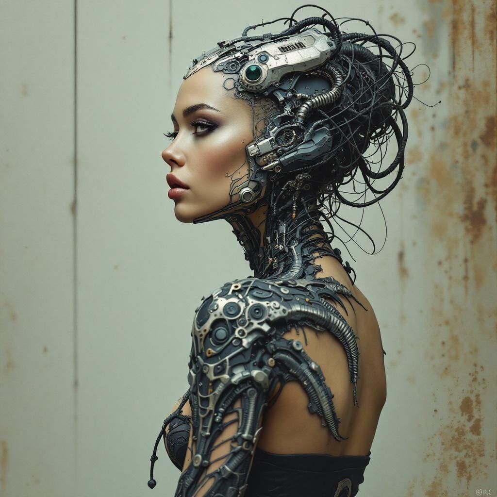 Alien Skeletal Tattoo Art Inspired by Stalenhag