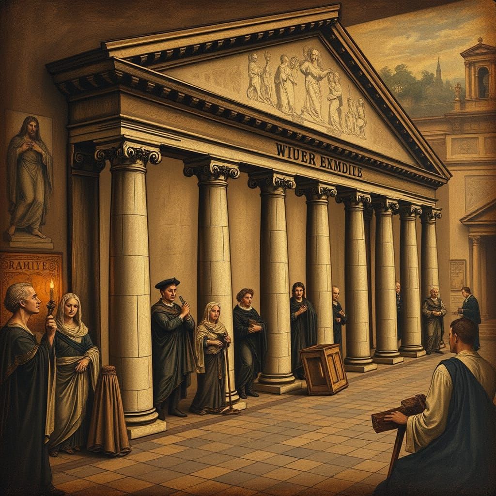 Renaissance Inspired Roma Cityscape in Leonardo da Vinci Sty...