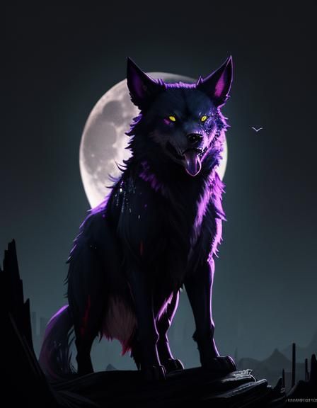 Hyperrealistic Lycan Stares Under Full Moon