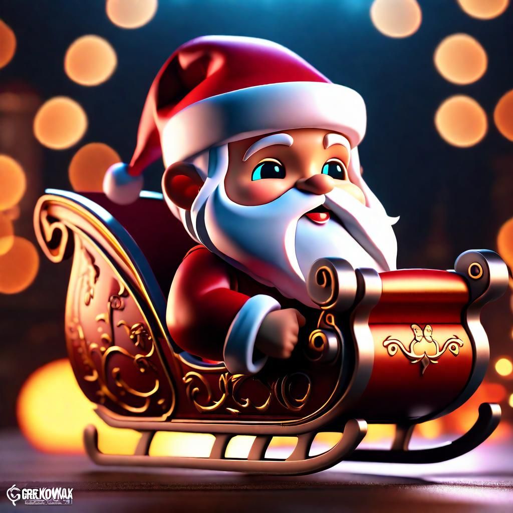 Chibi Santa in his Sleigh