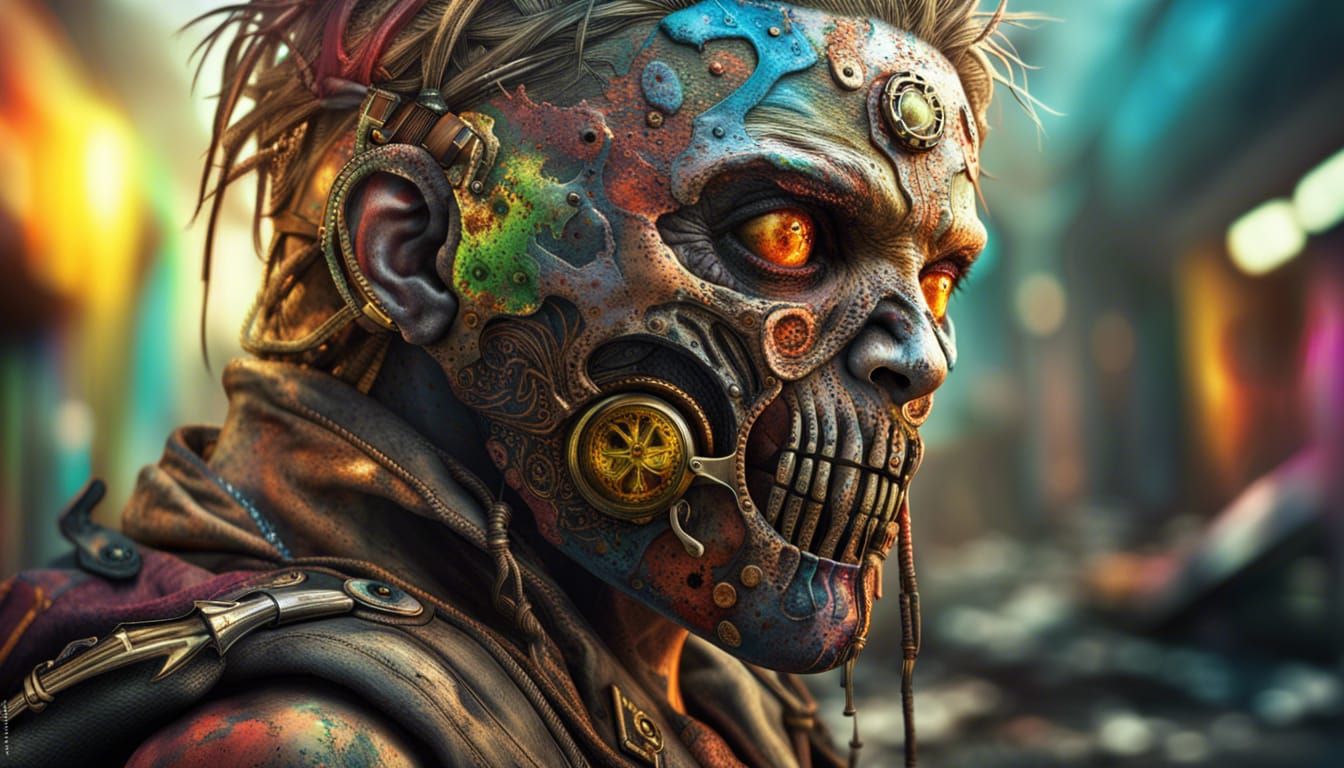 Hyperrealistic Post-Apocalyptic Wonderland in Splash Art Sty...