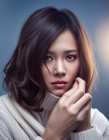Photorealistic Close-Up Portrait with Bokeh