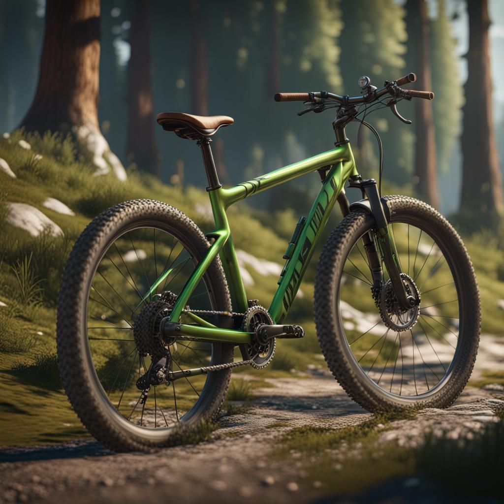 White Mountain Bike in Snowy Alps: 3D Game Art