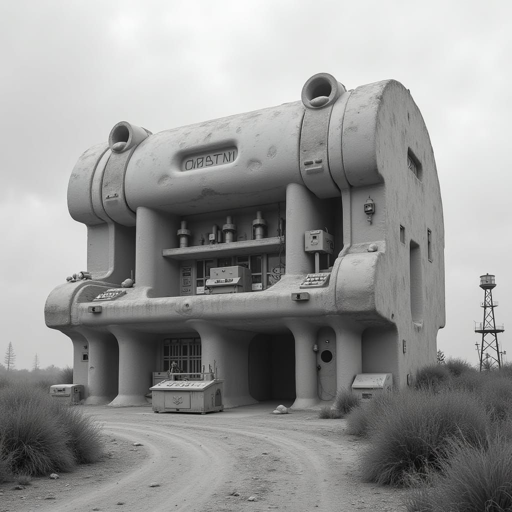 Surreal 17th Century Computer with Chewing Gum Bungalow