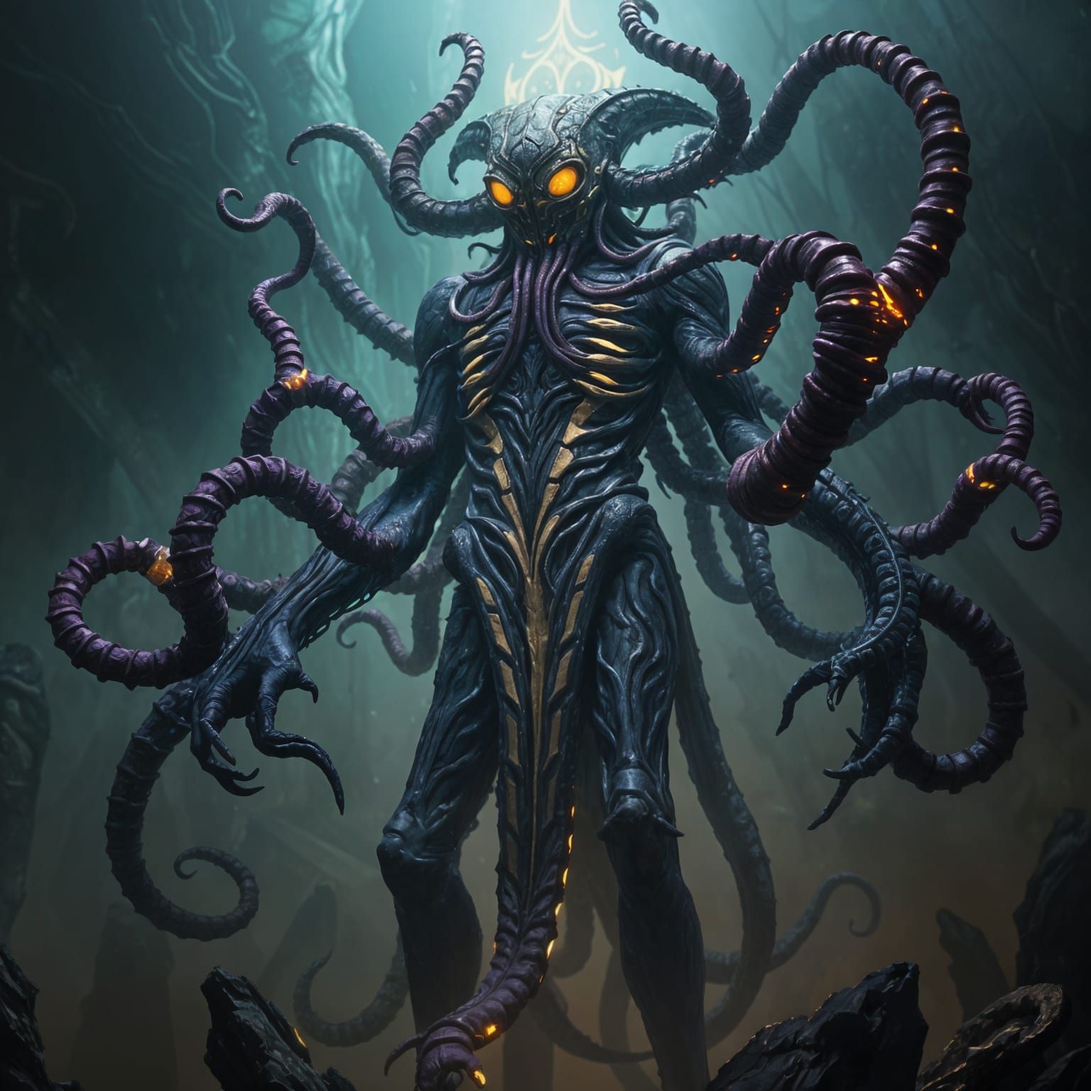 Surreal Dark Fantasy Masterpiece of an Illithid Aberration