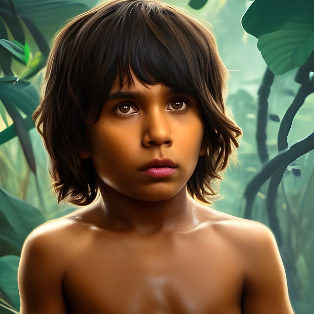 Mowgli Portrait: Hyperdetailed Art Nouveau Concept Art