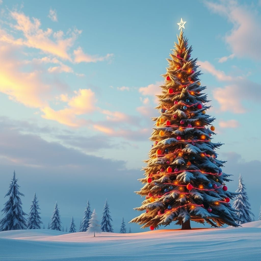 Ethereal Christmas Wonderland in Fantasy Art Style