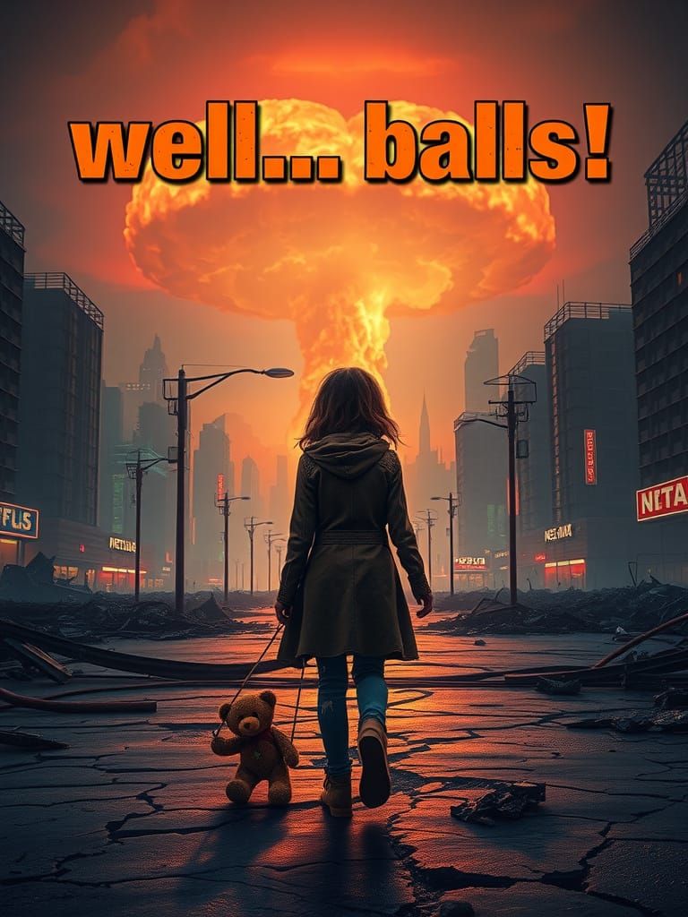 Cyberpunk Cityscape at Dusk in Neon-Lit Ruins