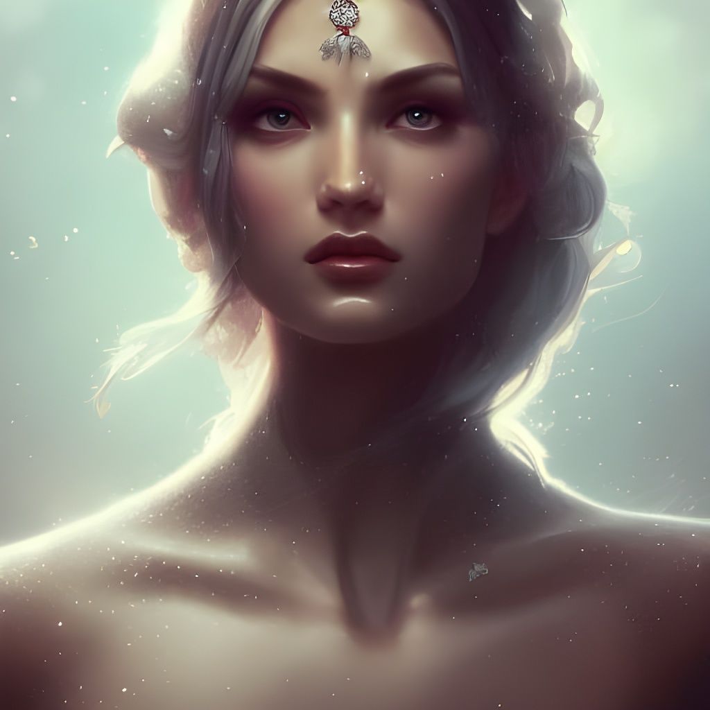 Gorgeous Woman in Diamond Dress, Hyperdetailed Art