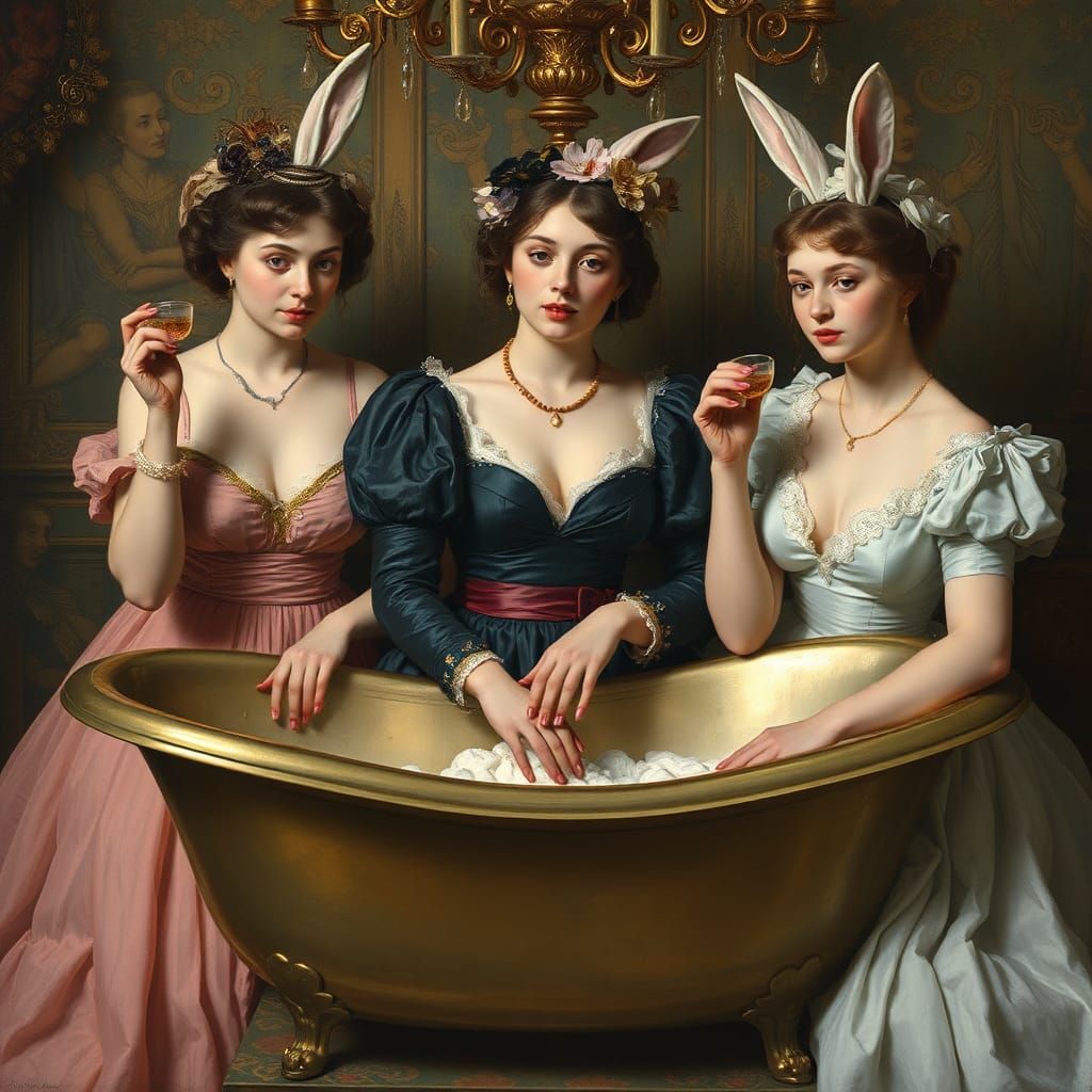 Woman with Baubles in Classical Painting Style