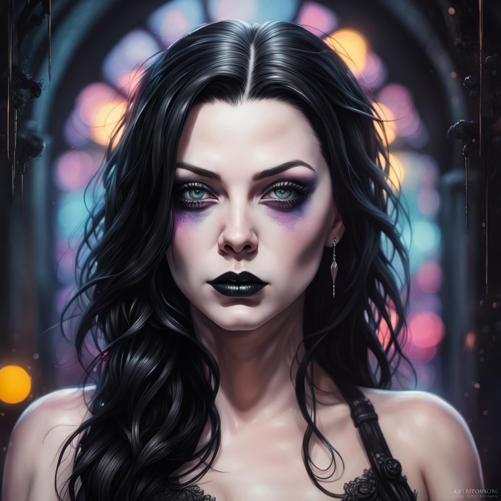 Gothic Portrait of Amy Lee in Hyperrealistic Style
