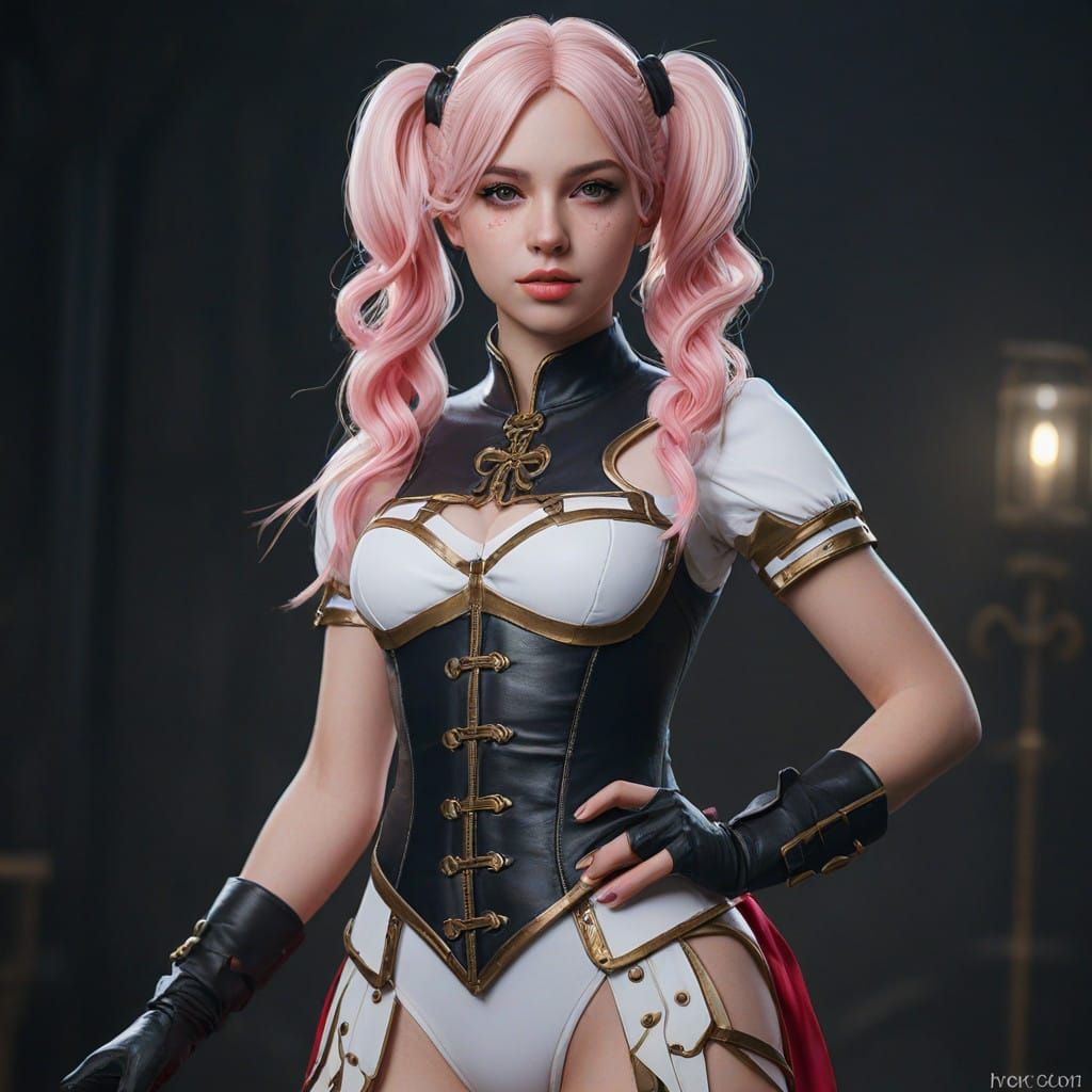 Ethereal Cosplay Goddess in Vibrant Whites and Blues