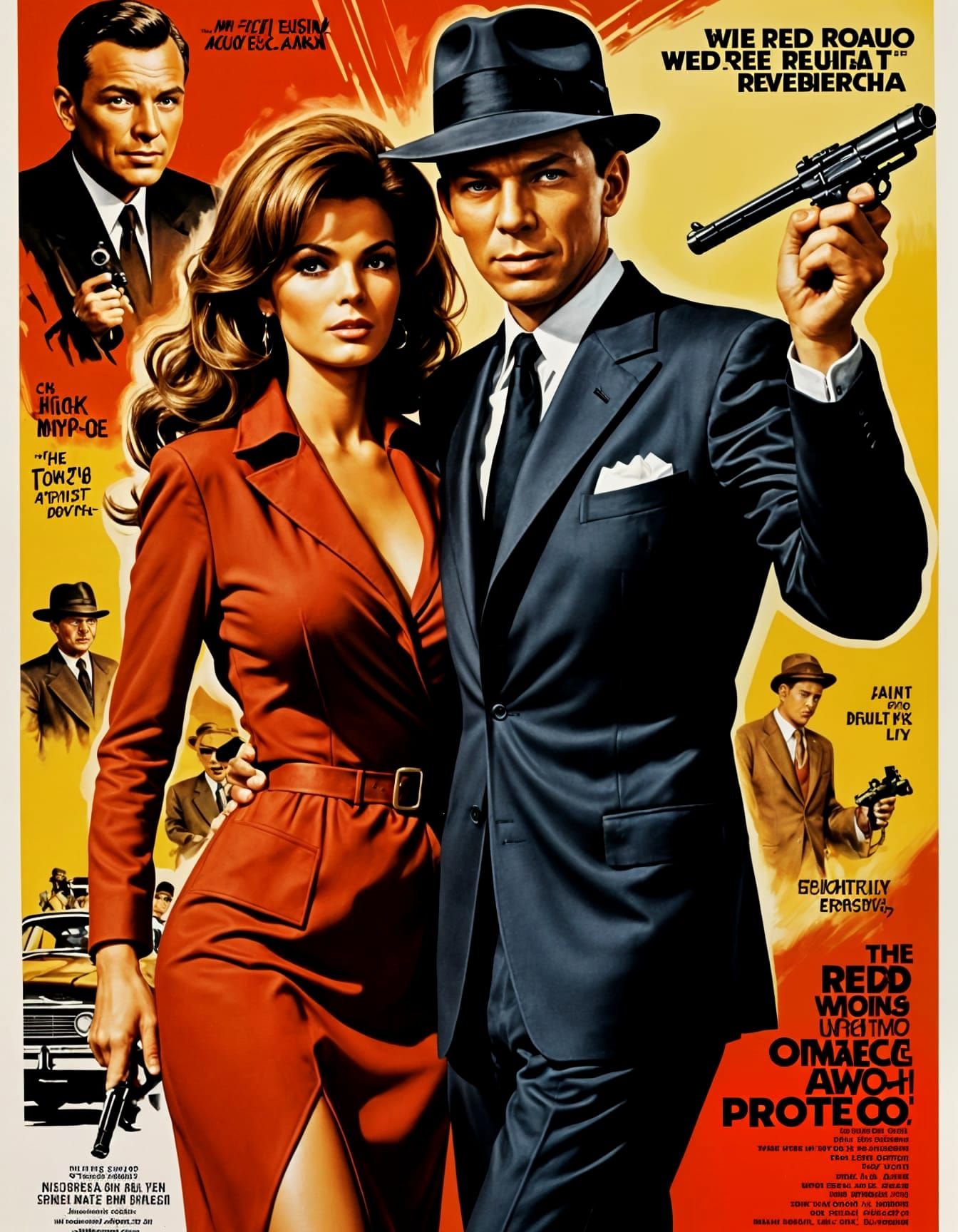 Retro Spy Movie Poster: Frank Sinatra & Raquel Welch
