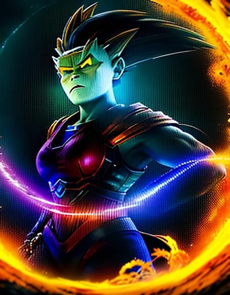 Female Sasquatch Super Saiyan: Detailed Fantasy Art