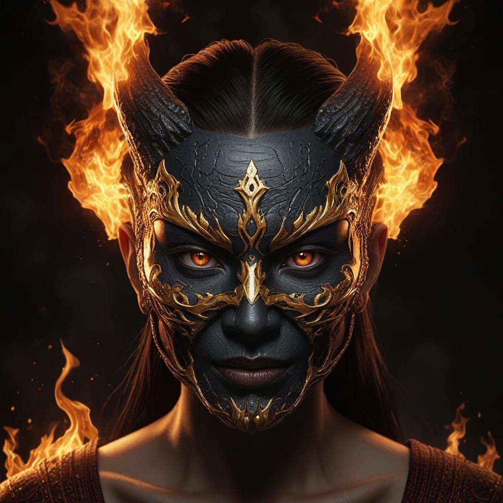 Elegant Asian Demon Unveils Her Dark Beauty