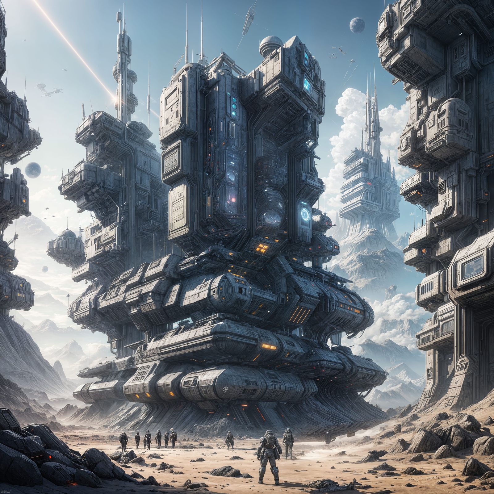 Cyberpunk Alien Planet Military Base in 8k Resolution