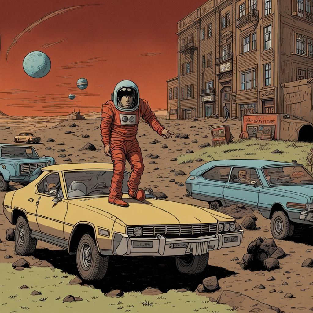 Man From Mars Eats Bars: Surreal Scene