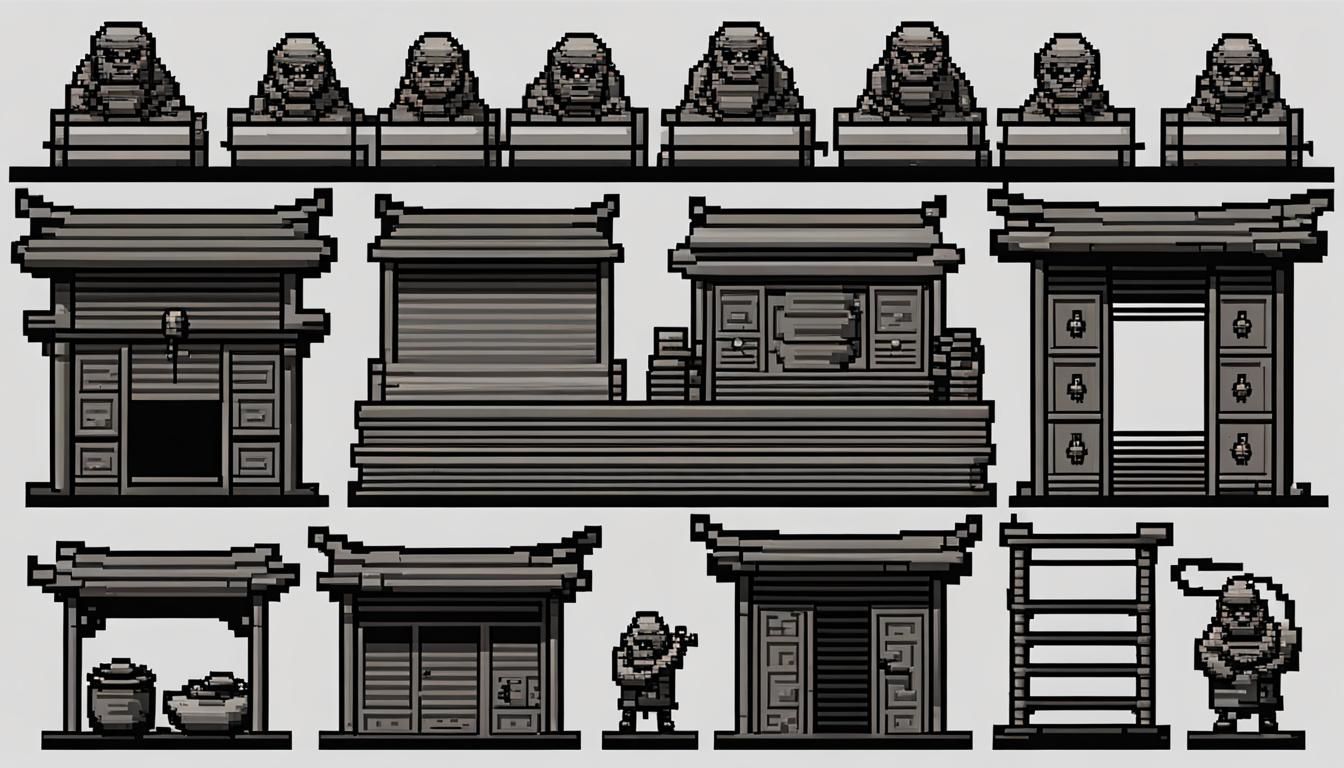 Monk's Dojo Pixel Art Sprite Sheet for Atari