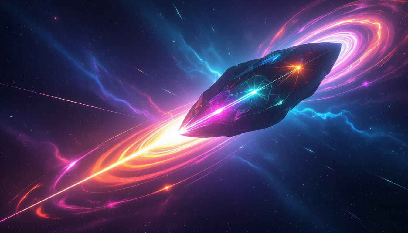 Psychedelic Laser Galaxy Artwork in Deep Space