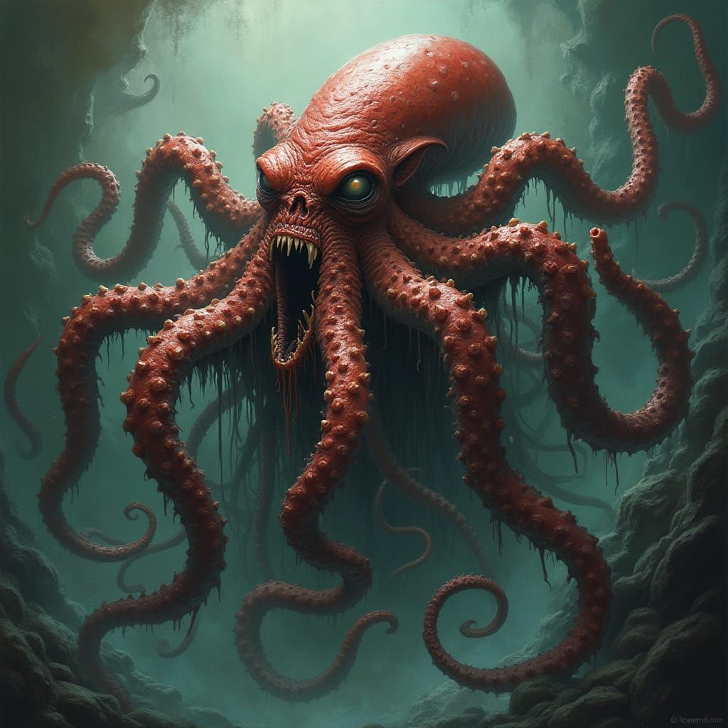 Grotesque Tentacle Horror Scene