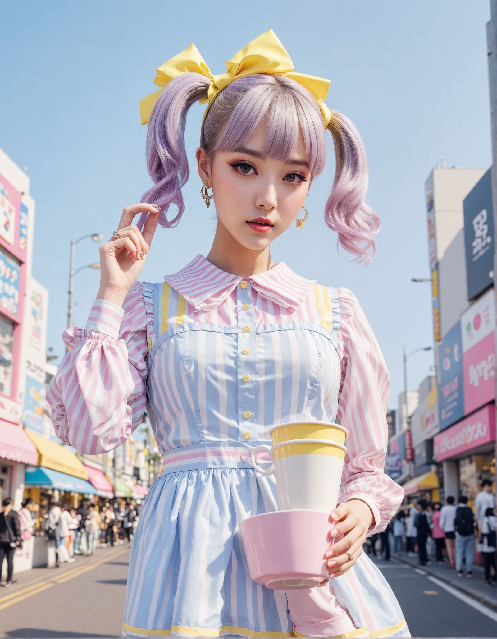 Sophisticated Kawaii Fashion in Soft Pastel Hues