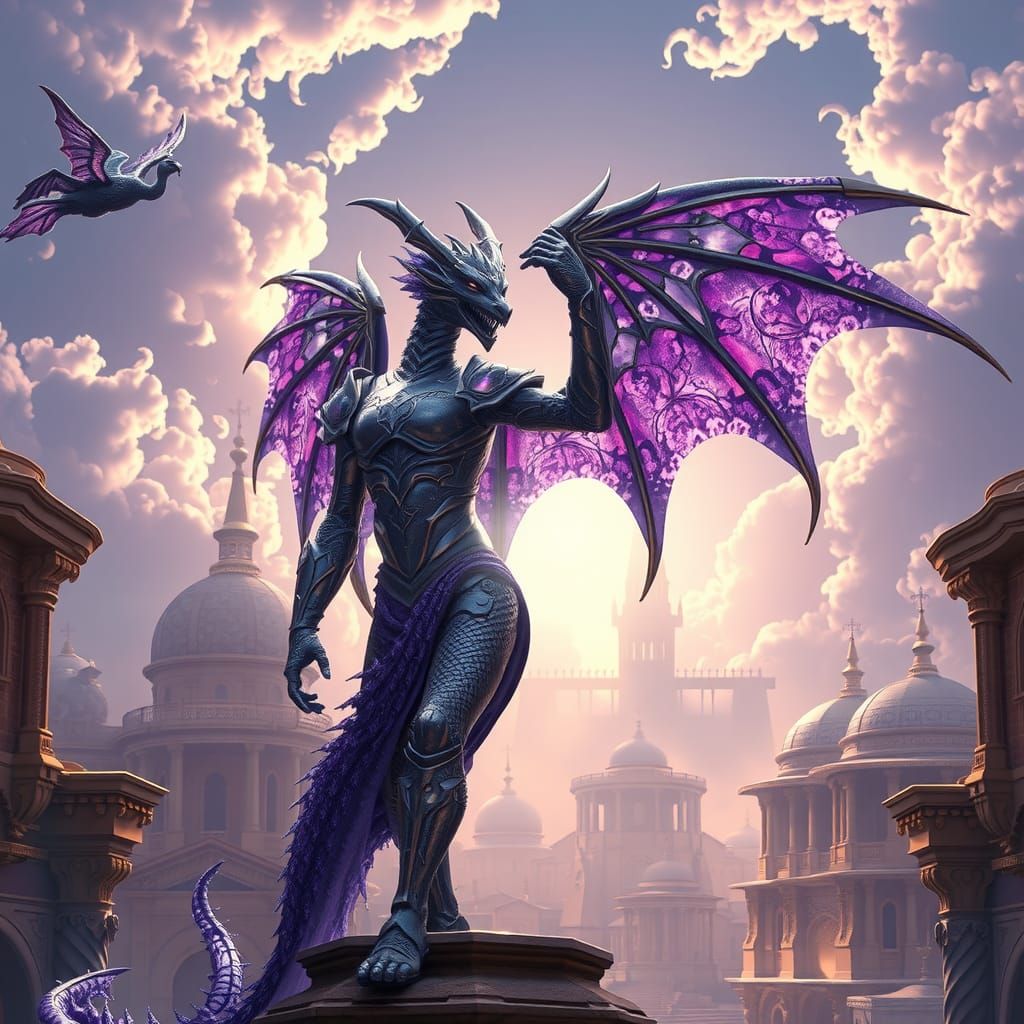 Draconic Figure in Crystalline Armor